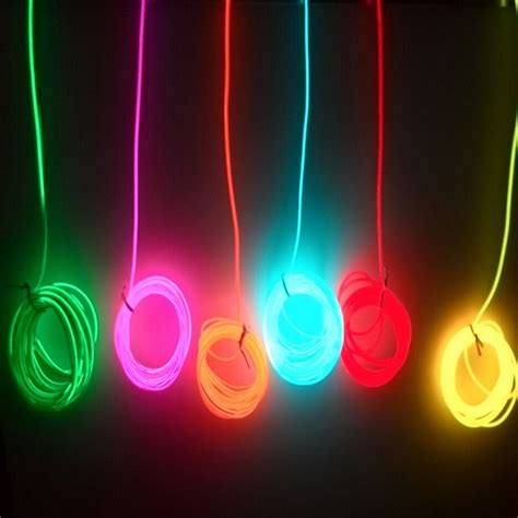 2m3m5m 3v Flexible Neon Light Glow El Wire Rope Tube