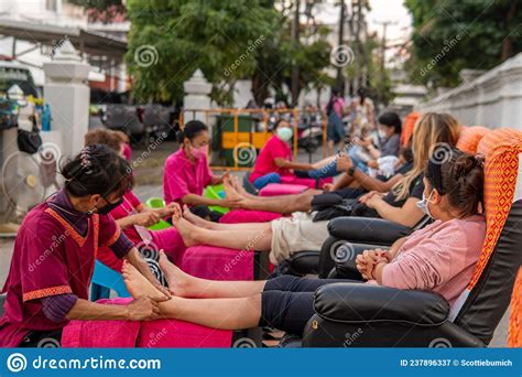 people getting a foot massage in chiang mai editorial photography image of pretty northern