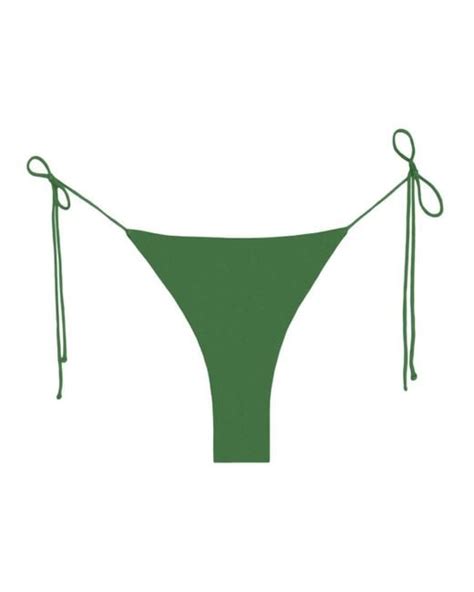 Mikoh Swimwear Belona Thin String Tie Side Bikini Bottom In Algae In