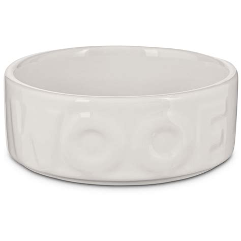 Harmony White Woof Ceramic Dog Bowl 1 Cup Petco