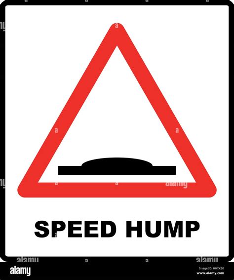 Speed Bumps Warning Of Traffic Signs Bump Symbol For Road In Red