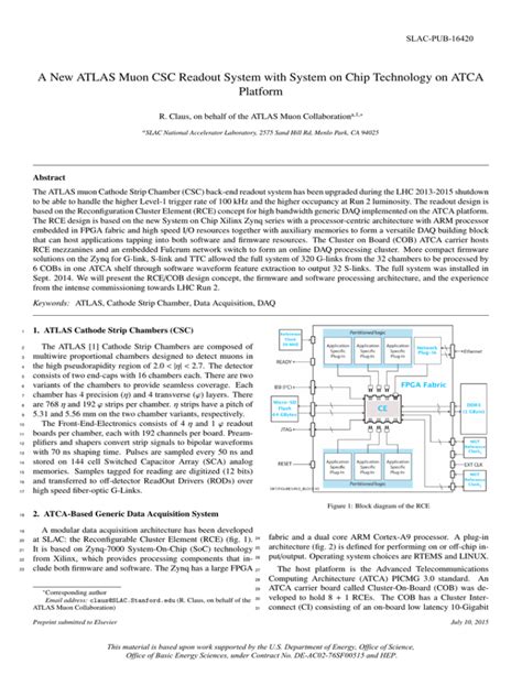 A New Atlas Muon Csc Readout System With System On