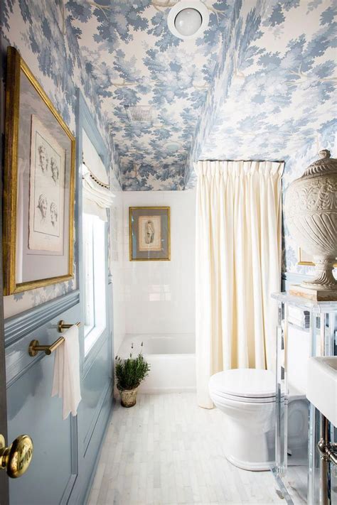 Famous Blue And White Wallpaper Bathroom Ideas