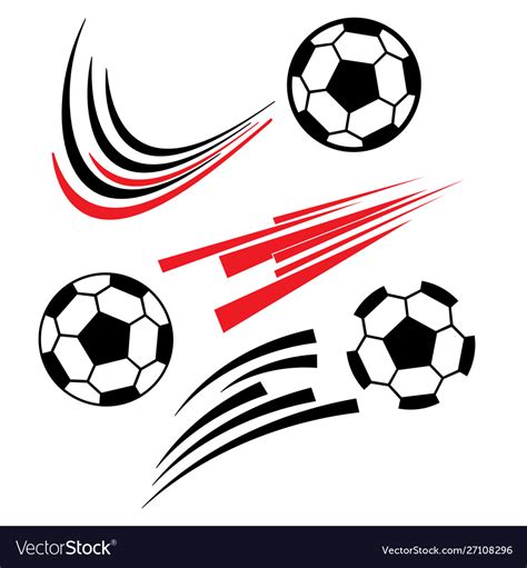 Soccer Football Ball Shooting With Motion Line Vector Image