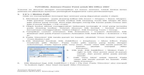 Tips Animasi Pdf Document