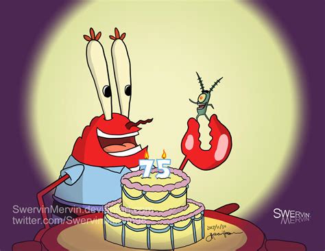 Krabs And Plankton 75th Birthday By Swervinmervin On Deviantart