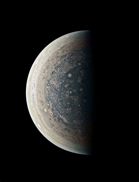 Jupiters South Pole Swirls With Cyclones In Stunning Nasa