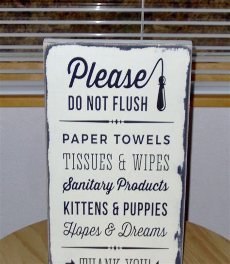 Please Do Not Flush Toilet Paper Only Septic Safe Bathroom Farmhouse