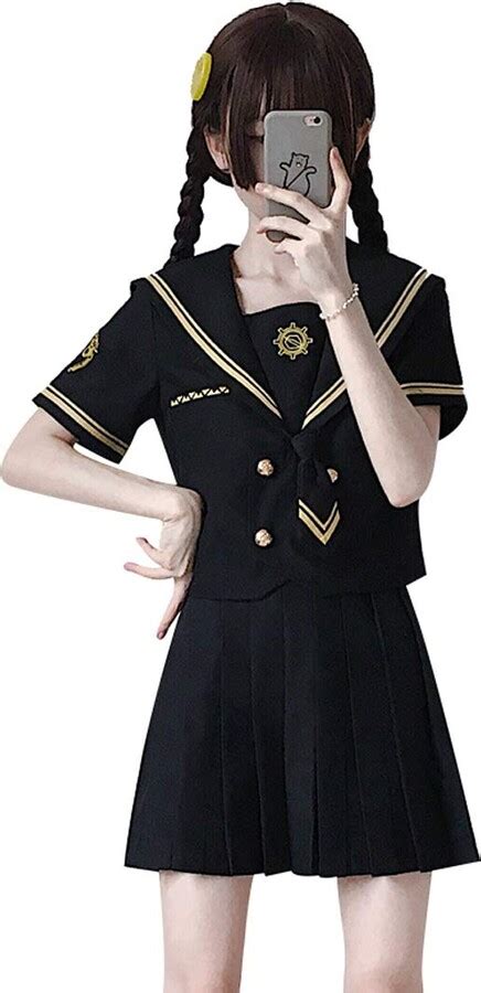 Himifashion Womens Sailor Suit Cosplay Costume Japanese Skirt Suit Girl