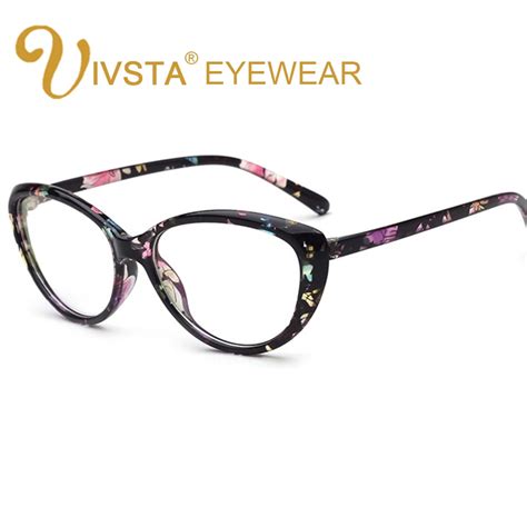 Ivsta Cat Eye Glasses Women Retro Eyeglasses Flower Optical Frame Prescription Vintage Reading