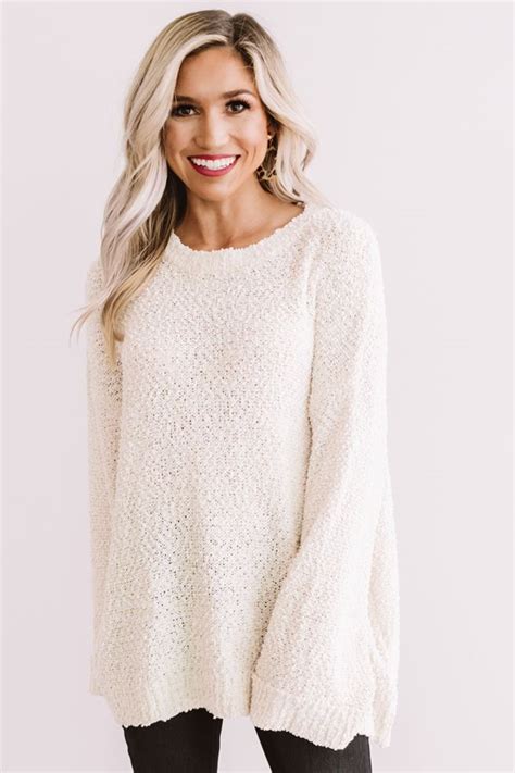 Dream On Knit Sweater In Ivory Sweaters Knitted Sweaters Ivory Sweater