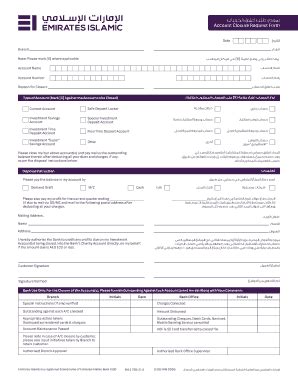 Emirates nbd or its staff will never ask you for any sensitive information like account number, card number, online/mobile banking password, cvv, pin or otp. Fillable Online emiratesislamicbank Account Closure ...