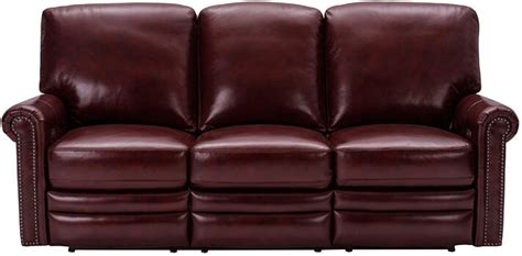 Grant Deep Merlot Red Leather Power Reclining Sofa 1StopBedrooms