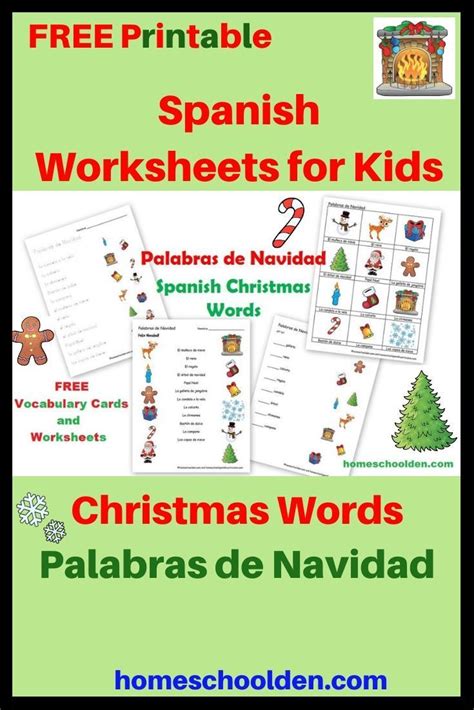 Free Spanish Worksheets Christmas Words Palabras De Navidad