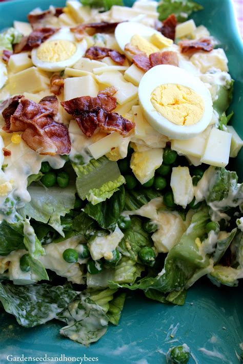 Layered Romaine Lettuce Bacon Egg Salad Garden Seeds And Honey Bees