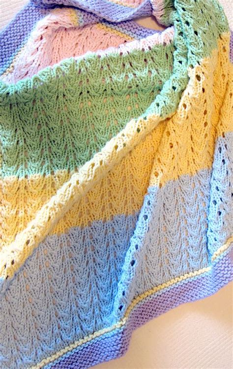 Free Knitting Pattern For 4 Row Repeat Gentle Baby Blanket Knit Baby