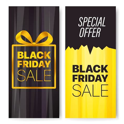 Premium Vector Vertical Advertising Banner Set Black Fridat Sale