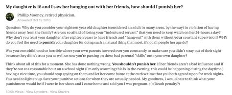 Woman Thinks She Should Punish Her 18 Year Old Daughter For Hanging Out With Friends