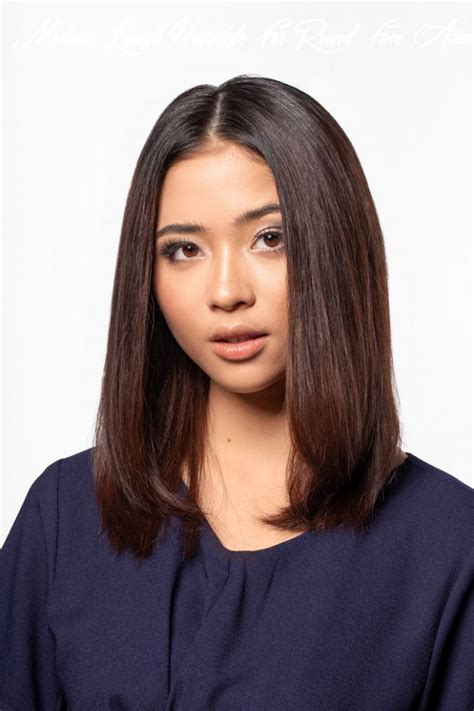 The length of the hair is till the. 10 Medium Length Hairstyle For Round Face Asian - Undercut ...