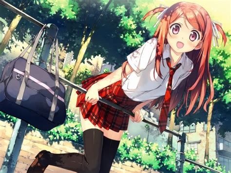 Anime Anime Girls Kantoku Thigh Highs School Uniform Hd Wallpapers