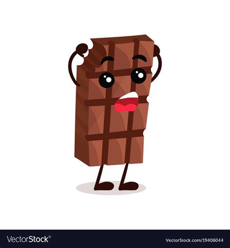Cute Funny Chocolate Bar Cartoon Character Vector Image