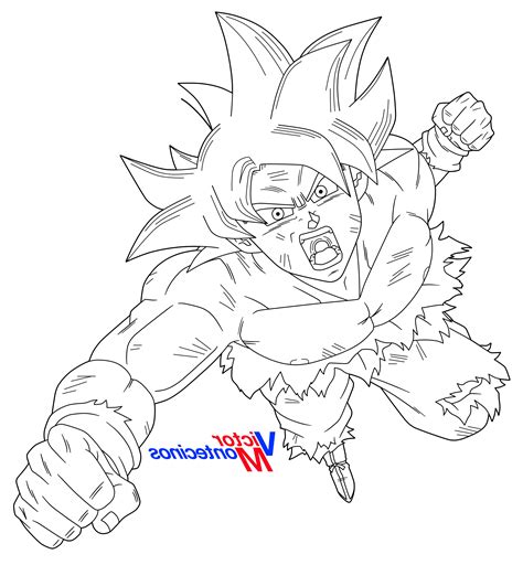 Ultra Instinct Goku Coloring Page Printable Super Coloring Pages Dbz