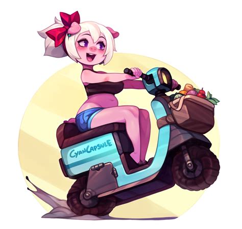 emelie s moped cute sticker by cyancapsule white background 3 x3 furry art anime