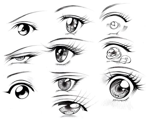 Anime Eyes Female Sketch