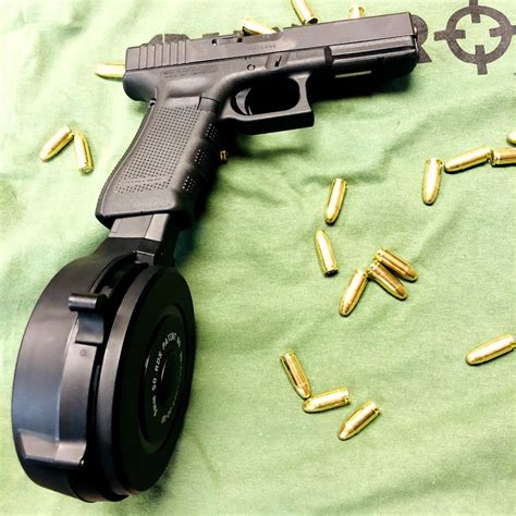 Rwb 50rd Drum Glock 9mm Magazine Guntalk 10 Spot Gunbros