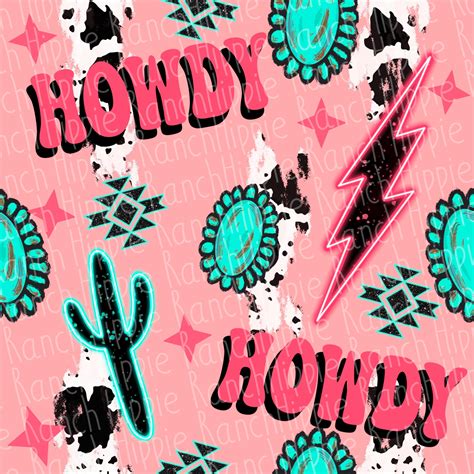 Howdy Seamless Pattern Digital Download Only Png File Etsy Western Wallpaper Iphone