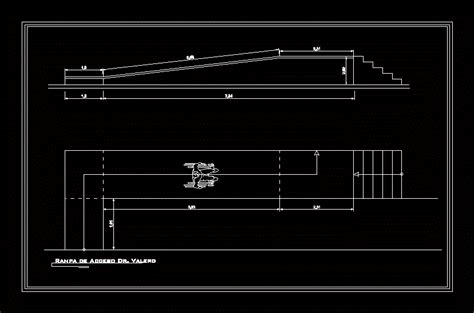 Pedestrian Ramp Disabled Dwg Plan And Elevation For Autocad Designscad