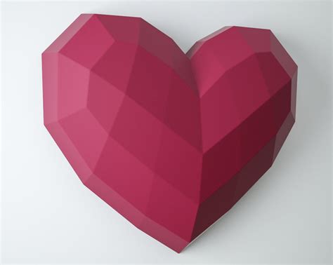 Papercraft Heart Xxl Easy Paper Craft Template Big Diy 3d Etsy