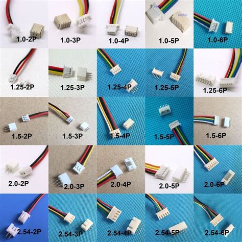 10 sets 1 0mm 1 25mm 1 5mm 2 0 2 54mm 2pin 3 4 5 6 12p pin male and female pcb connector sh jst