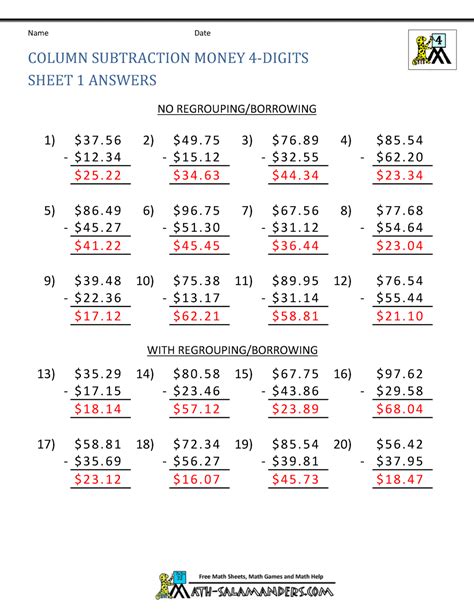 4th Grade Math Printable Worksheet Counting Coins 4th Grade Money