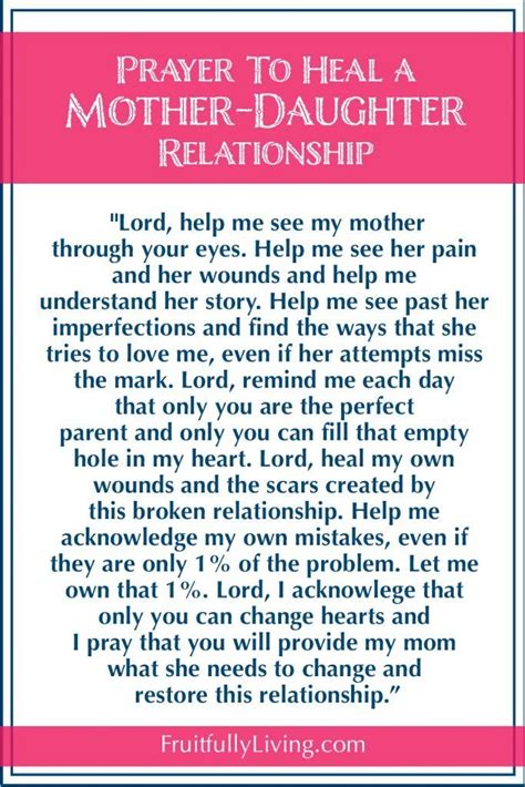 Prayer To Heal A Broken Mother Daughter Relationship Daughter Quotes