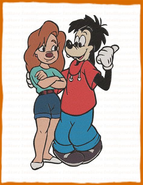 Max Goof With Roxanne Goof Troop Fill Embroidery Design Etsy