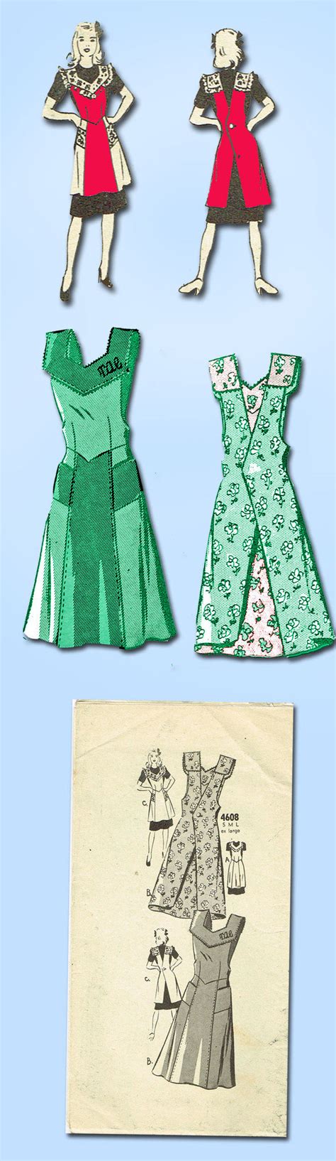 1940s Vintage Anne Adams Sewing Pattern 4608 Uncut Misses Wwii Apron S