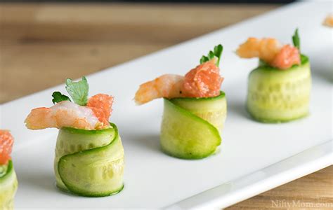 To make it vegetarian, just omit the shrimp. Shrimp & Grapefruit Cucumber Rolls