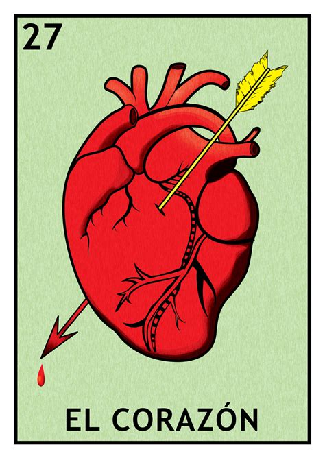 She was the first woman to serve as the country's president. El corazón - the heart- lotería - lottery - Prints