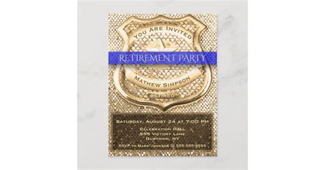 Whether there's a big retirement party or just a small gathering in the office, these thin blue line cake. Police Officer Retirement Party Invitation Postcard ...