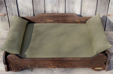 Wooden Frame Bed For Dog Wood Pet Bed Personalized Dog Bed Etsy