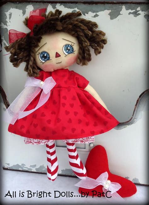 valentine raggedy annie primitive raggedy doll country etsy raggedy doll dolls handmade