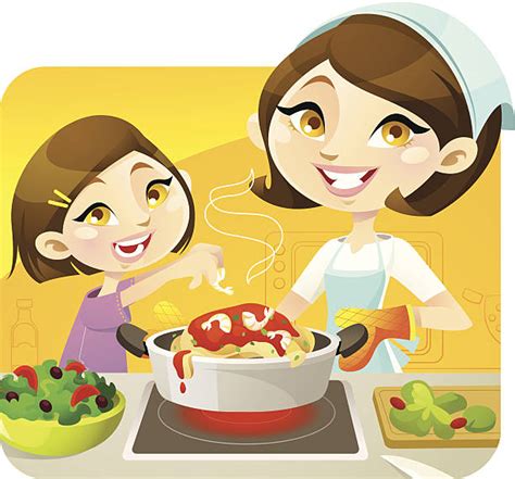 mom cooking clip art vector images and illustrations istock