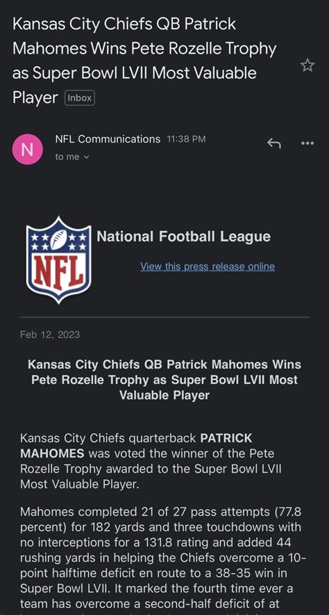 Mlfootball On Twitter Kansas City Chiefs Qb Patrick Mahomes Wins Pete Rozelle Trophy As Super