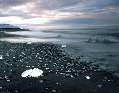 Jokulsarlon Iceland The Black Volcanic Sand On This Icelandic Beach