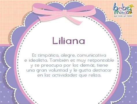 Liliana Significado Del Nombre Liliana Nombres Significados De Los