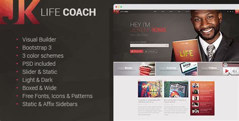 Life Coach Personal Page With Visual Builder By Mwtemplates Themeforest