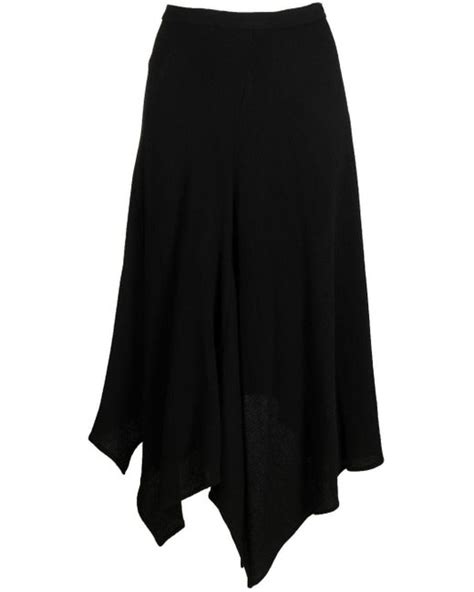 Acne Studios Wool Handkerchief Hem Midi Skirt In Black Lyst