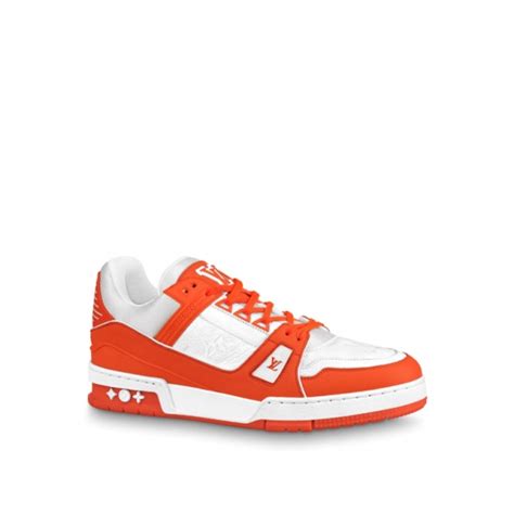 Louis Vuitton Lv Trainer Sneakers 1a812o Whiteorange For Women And Men