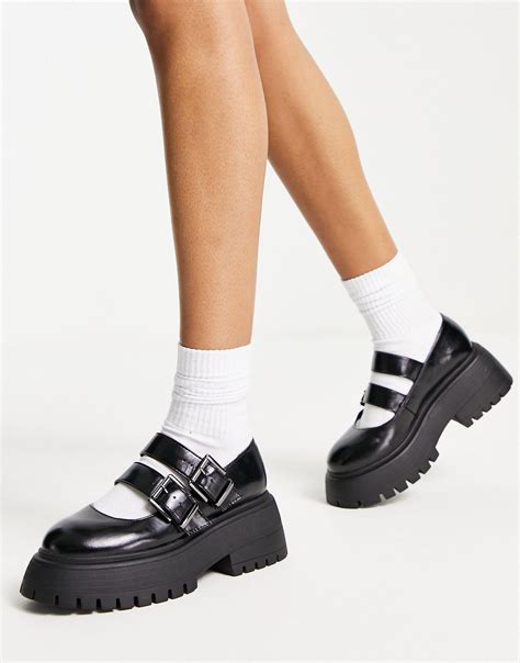 Asos Mystic Chunky Mary Janes In Black Lyst